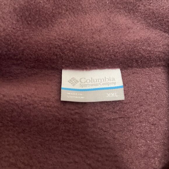 Columbia Fleece Pullover Jacket Womens 2XL Pink Maroon Benton‎ Springs 1/2 Snap - Picture 6 of 11